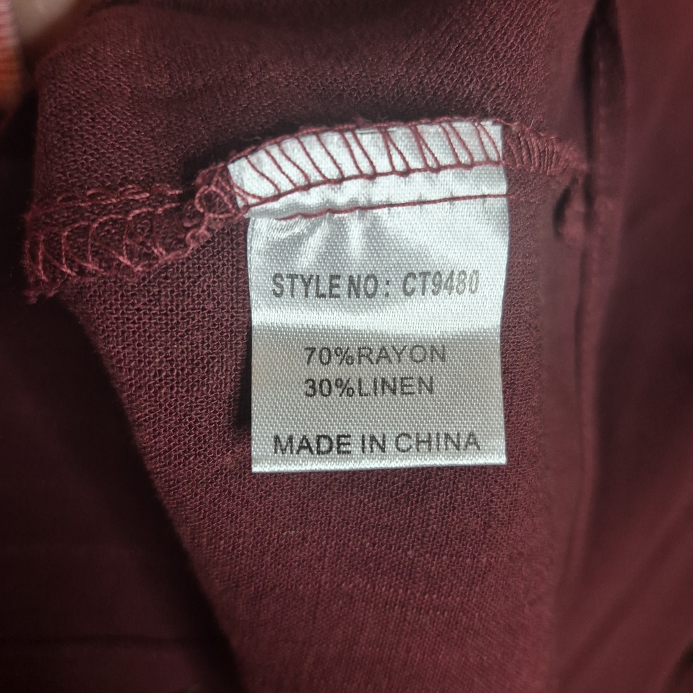 Elegant Maroon Embroidered Button Down Shirt - Picture 3 of 9